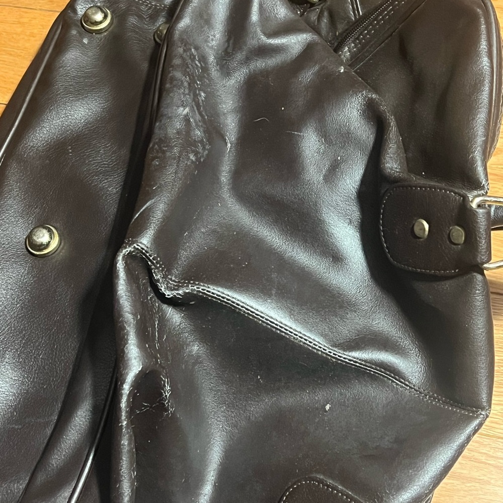 Kingport Brown Leather carryon duffle gym Bag - Picture 4 of 6